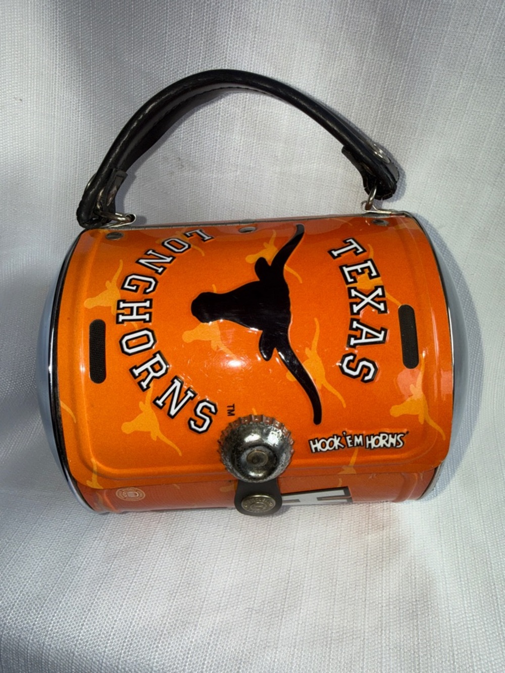 Vintage Texas Longhorns Metal Purse | Burnt Orange Hook 'Em Horns Handbag